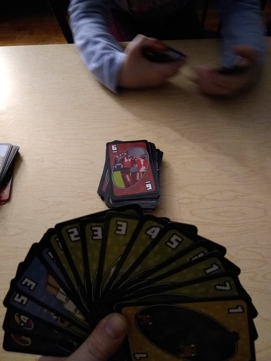 Kaegra_Vertigo's tweet photo. 5 year old is beating me at Uno. She's getting too good at dishing it out. #cardshark #toogoodatthis https://t.co/hVSXaTzI1i