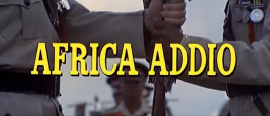 Ensuite, nous avons le film « Africa Addio » ou « Africa Blood And Guts » (1966) tourné en Afrique par les mêmes réalisateurs que Mundo Cane. il montre les horreurs de guerres civiles de plusieurs pays (Kenya, Angola, Zanzibar, RD Congo.)