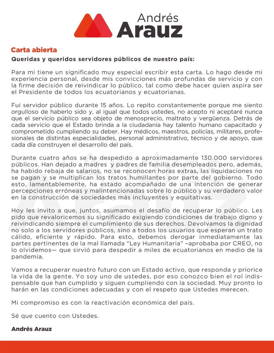 Andrés Arauz tweet media