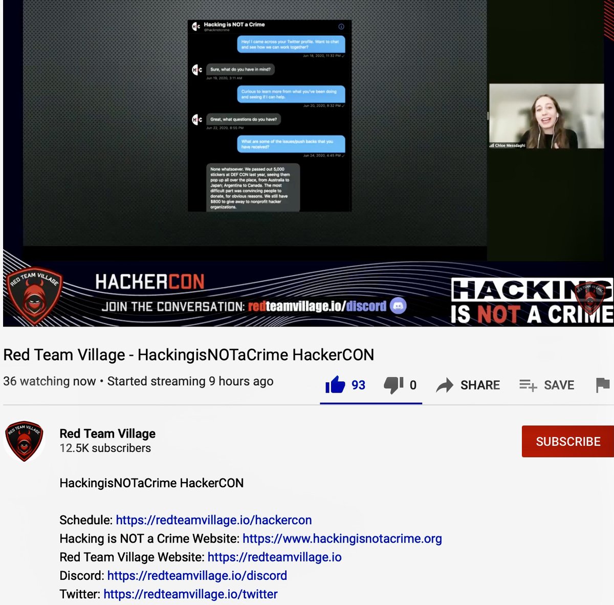 christinayiotis's tweet image. Hacking is NOT a Crime/ Red Team Village #HackerCON &quot;Hacking is NOT a Crime&quot; with Chloé Messdaghi #HackerStories #ChallengeStereotypes #HackingIsNOTACrime #ChallengingSociallyConstructedBeliefs @ChloeMessdaghi @RedTeamVillage_
@hacknotcrime #BecomeAnAdvocate #WorkWithTheMedia