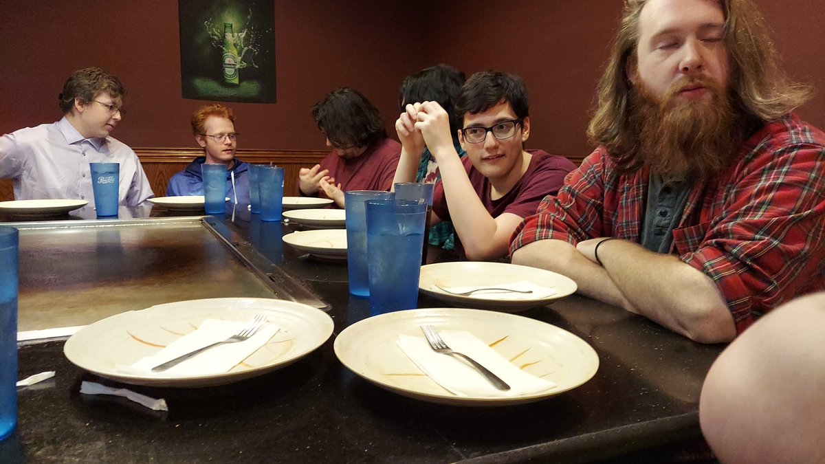 benacales's tweet photo. Me and the boys getting sushi after getting Top 8 in the bracket to make it into playoffs for OW collegiate. Winnable. https://t.co/IFNqYeMAht