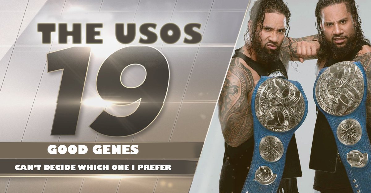 22- Fabian Aichner21- Dexter Lumis20- Seth Rollins19- The Usos