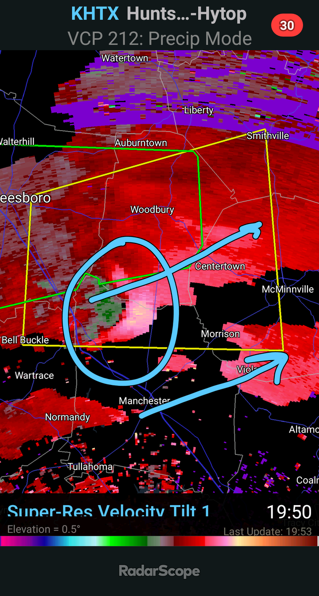Broad rotation pushing into western sections of the county, angling towards McMinnville proper.  Stay connected.