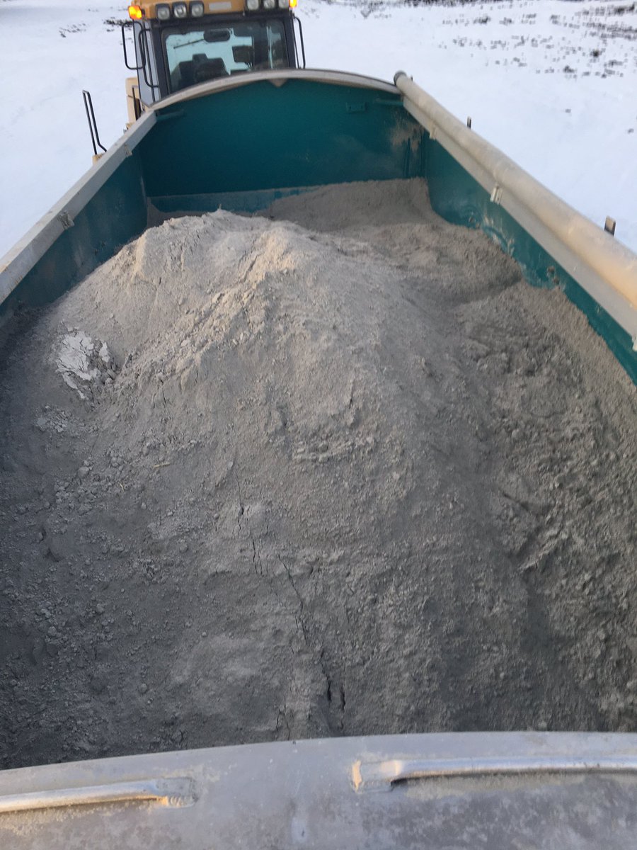 leswillms's tweet photo. Lime demo today went well. Spread 30t on 21 acres in 120 foot strips in 3 fields, summerfallow, barley stubble and Canola stubble. Went down at 1.4t/acre. Look forward to seeing results in next crops. #aglime #plant21 https://t.co/UWhC5MdYpM