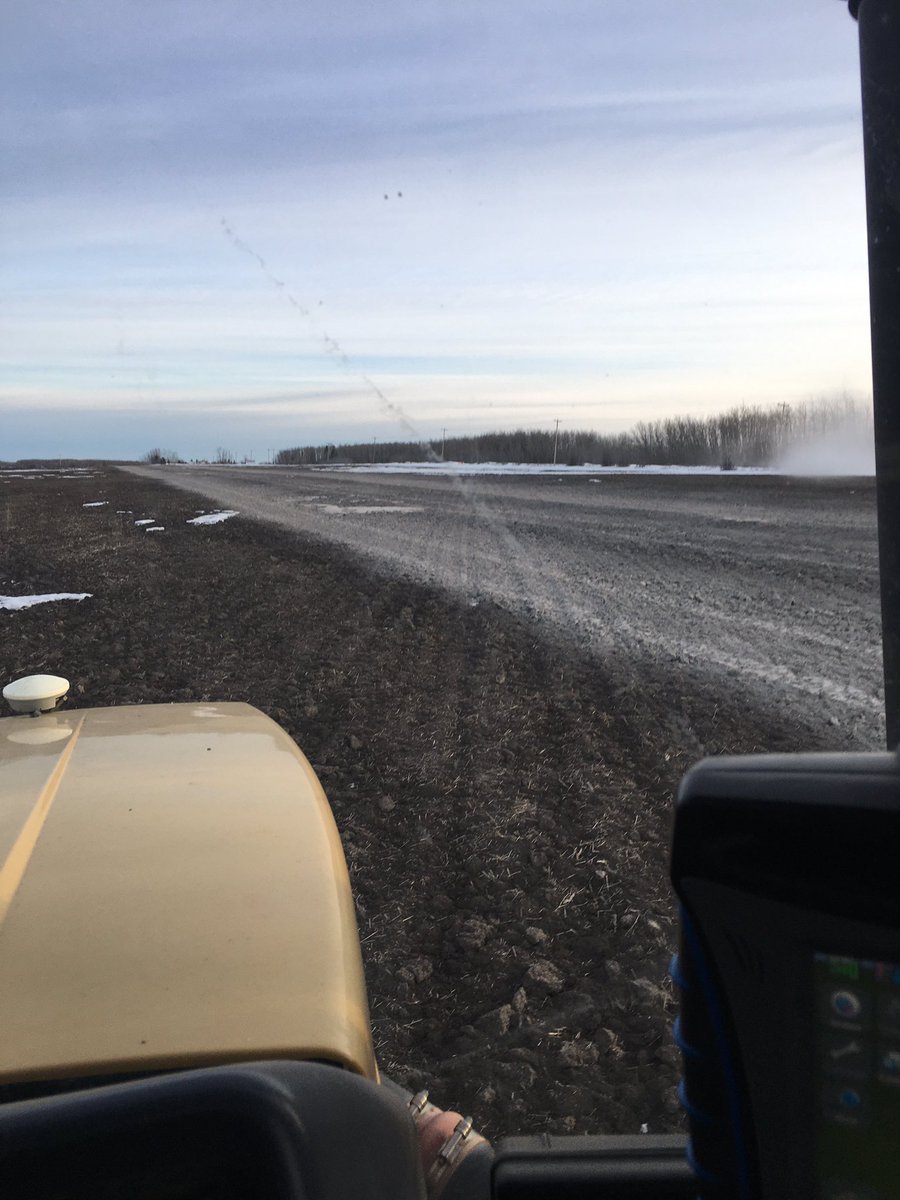 Lime demo today went well. Spread 30t on 21 acres in 120 foot strips in 3 fields, summerfallow, barley stubble and Canola stubble. Went down at 1.4t/acre. Look forward to seeing results in next crops. #aglime #plant21