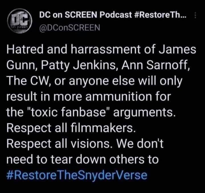 Let me make it clear that hatred is not the same as disliking. I respect those who dislike something but won't tear it down just to bring another up