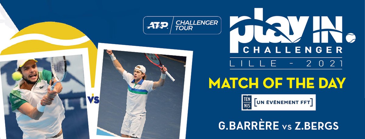 PlayinLille's tweet photo. Le double tenant du titre, @GregBarrere, face à l‘étoile montante du tennis mondiale, le belge @ZizouBergs : une superbe affiche pour la finale de cette 3ème édition du @PlayinLille  ! Ce match est proposé par la @FFTennis, partenaire fidèle du tournoi. 

@ChallengerFr https://t.co/OtqMbKakpb