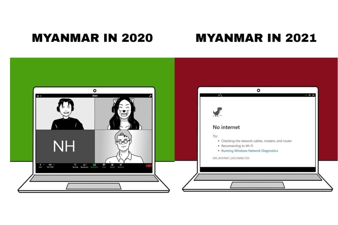 2020 Vs 2021
Myanmar 
Artist : NOZAKI'S ART
JUNTA MASSACRE
#Mar28Coup
#WhatsHappeningInMyanmar