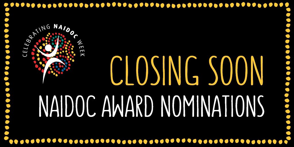 Nominations for the NAIDOC Awards close tomorrow 5pm AEDT. So many mob out there to recognise for what they do for our communities. 

Nominate here 👉🏾 naidoc.org.au/awards/nominat…