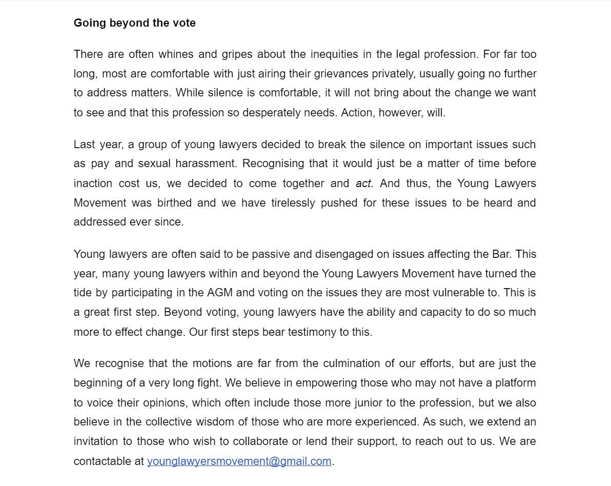 MovementLawyers's tweet photo. We took some time to rest & get back to our day jobs (!!) after AGM. Here's our statement about what went down. Thanks to all lawyers young & old who helped to #passthemotions!
#MalaysianBar #sexualharassment #minimumpay #legalprofession #lawyers #pupils https://t.co/1kIbA0NQI3