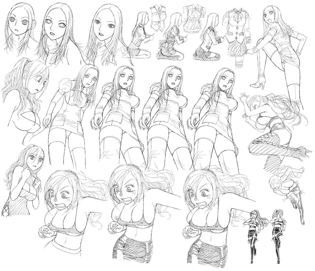 連載作のボツラフ保管ファイルには数話分の消すには勿体無いかな〜ってラフを保管しています。
ペン入れの下描きになる前の試行錯誤の残骸です…が、こっちの方が良かったかなぁ?って後から思うこともあります。
(^^;; 