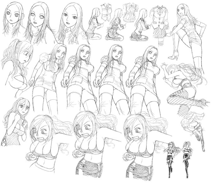 連載作のボツラフ保管ファイルには数話分の消すには勿体無いかな〜ってラフを保管しています。
ペン入れの下描きになる前の試行錯誤の残骸です…が、こっちの方が良かったかなぁ?って後から思うこともあります。
(^^;; 