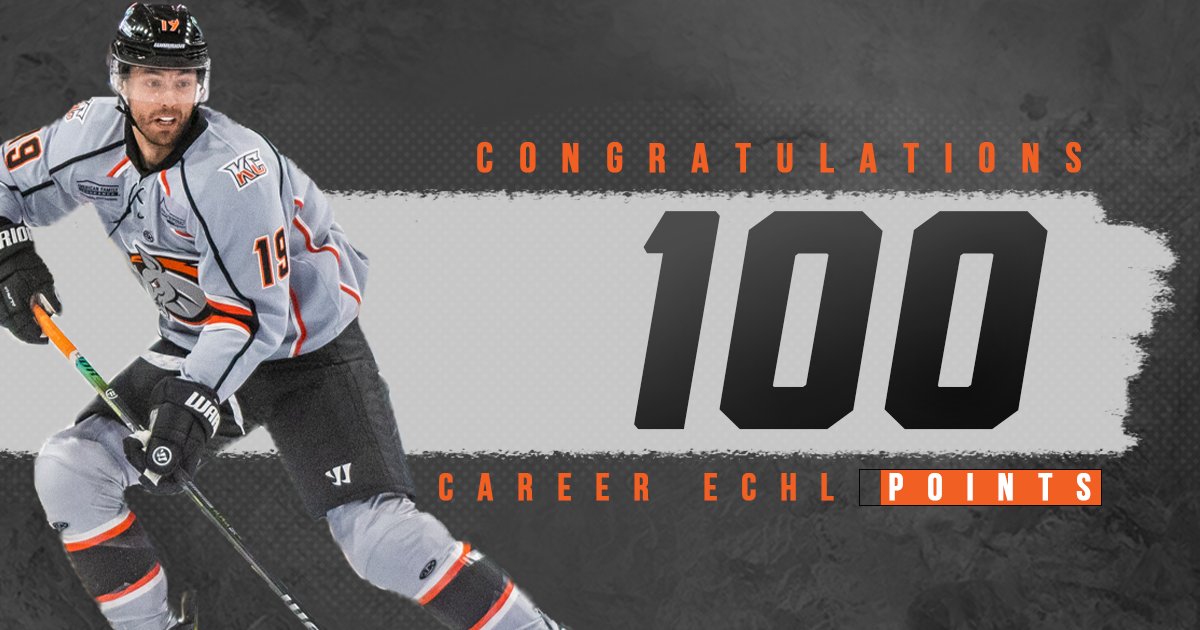kc_mavericks's tweet photo. ✅ 100 Career ECHL points to Bordson https://t.co/hd6nkxh4W3