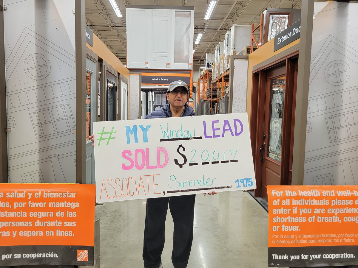 Yeah Surender!! 👏👏 20k Window lead closed today. Thanks for your driving quality leads💥💥
#successinaction 
@LauraDenges 
<a href="/1975HomeDepot/">Oswego1975</a> 
@Lisa78840187 
@Heather41255725