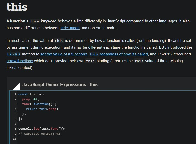 cpu_programmer's tweet image. MDN: this keyword
#refresher