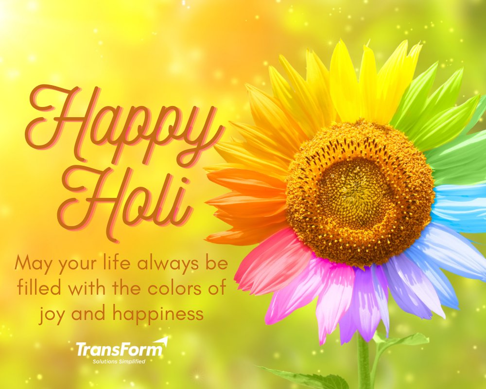TFSBPO's tweet photo. May your life always be filled with the colors of joy and happiness. #HappyHoli #holi #LifeAtTFS #TransFormSolutions https://t.co/G6ROnIQz76