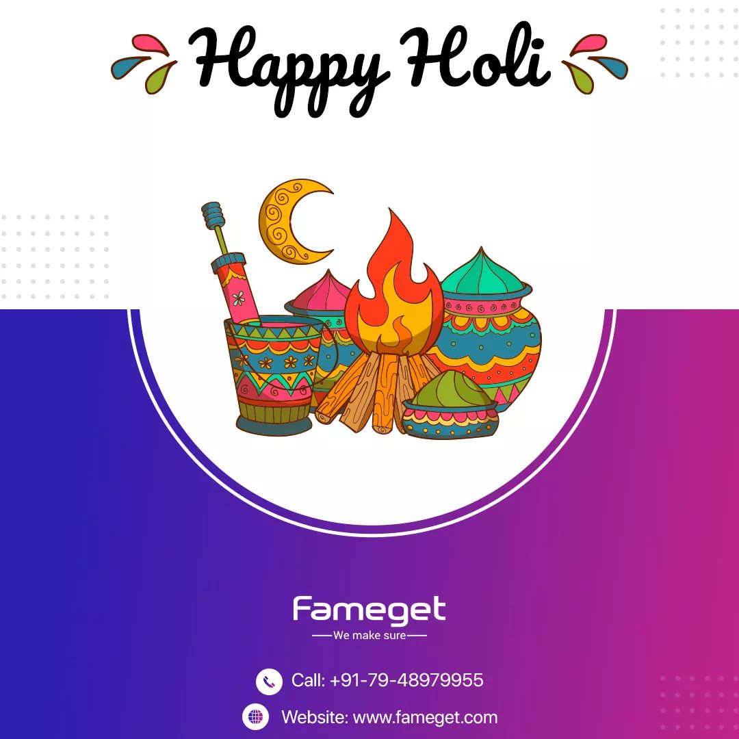 FamegetC's tweet photo. Holi is a famous Hindu festival that is celebrated in every part of India with the utmost joy and enthusiasm.

Team Fameget wishes everyone Happy &amp; Safe Holi.

#Holi2021 #HappyHoli #HolikaDahan #FamegetConsultants https://t.co/g7bSWCN5ga