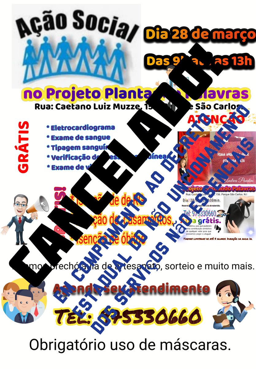 plantando's tweet photo. Em virtude do feriado antecipado nossa Ação Social dia 28 de março está cancelada. Att. Projeto Plantando Palavras https://t.co/xkbK3qITbl