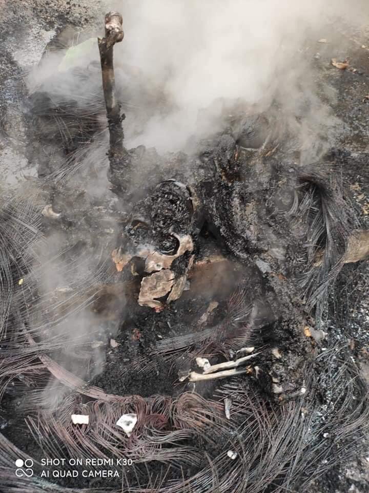 EjLwin's tweet photo. 🚨In Mandalay, on the night of March 27, a group of terrorists set fire to a man who was watching them, according to locals.Mandalay 19 Street, Mintayekin, A man was burnt on fire and killed by members of the militant group. #WhatsHappeningInMyanmar #HumanRightsViolations https://t.co/Xsa8AljIPJ