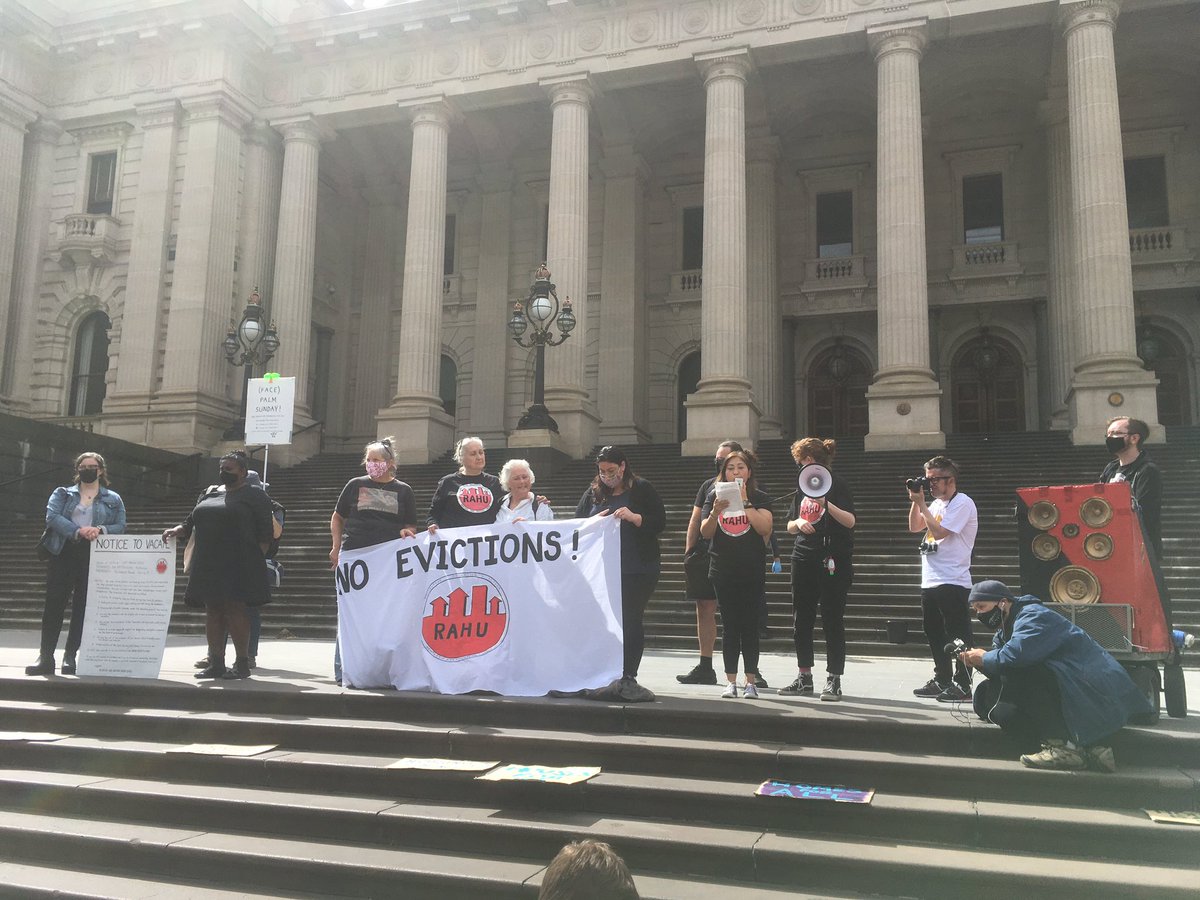 Today @RAHUnion members and comrades took action and spoke out against the failures of govt to truly address the housing crisis, and our demands to #CancelDebt #EndEvictions and #ExtendRentalProtections
