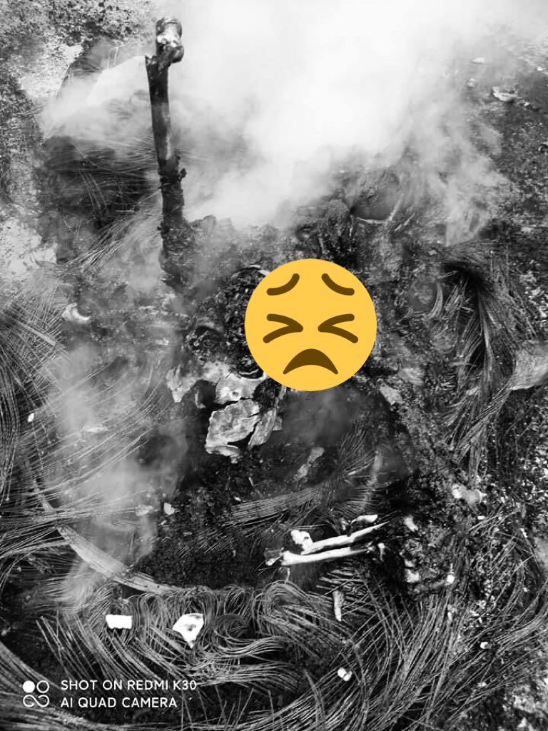 tw // graphic media 
This morning, a man is burned alive brutally by the terrorists at Mandalay . There was no valid reason so far for this murder yet . He is a father of 4 children. How could they ?May he rest in heaven
#CrimesAgainstHumanity #WhatsHappeningInMyanmar #Mar28Coup