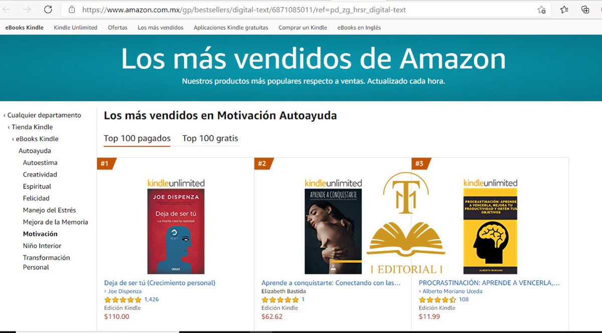 EditorialTPM's tweet photo. ¡Felicitaciones a Elizabeth Bastida por lograr un posicionamiento magnífico a solo 12 horas de su lanzamiento!

¡Si todavía no lo descargas, esta es tu oportunidad!
https://t.co/LnWSUc2XA1

#EditorialTPM #SoyBestSellerTPM #Lanzamiento #AprendeAConquistarte #ElizabethBastida https://t.co/8jHm12TlYS