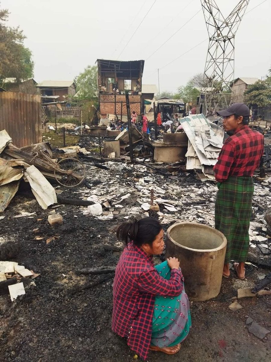 #Mar28Coup Mandalay

ARSON.  60 HOMES burned down between 117-116 streets and 57th and 56th Streets in Pyigyidagun township. SAC junta behaviour under the cover of darkness and internet shutdown.  

#WhatHappeningInMyanmar