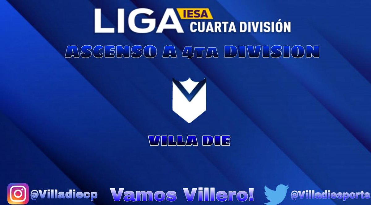 Ya es oficial, Villa Die es de 4ta!
#VamosVillero🔵⚪