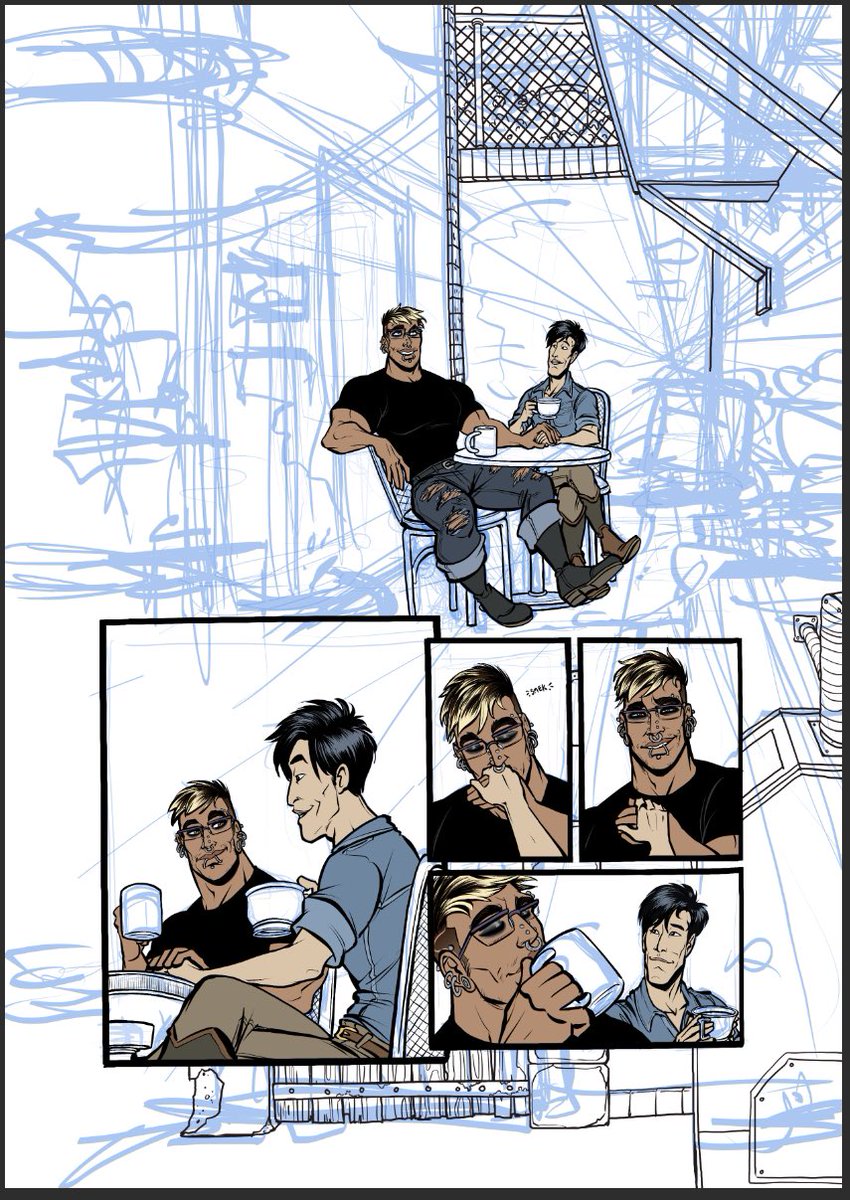 The worst part of planning a page as an excuse to draw a busy little urban decay alleyway is the part where you actually have to draw the busy little urban decay alleyway 