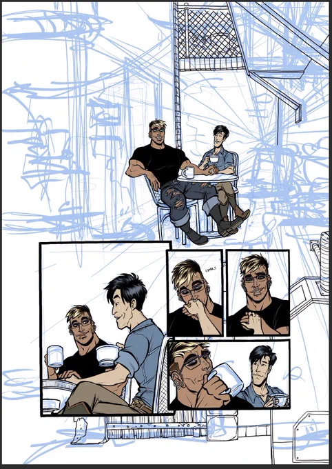 The worst part of planning a page as an excuse to draw a busy little urban decay alleyway is the part where you actually have to draw the busy little urban decay alleyway 