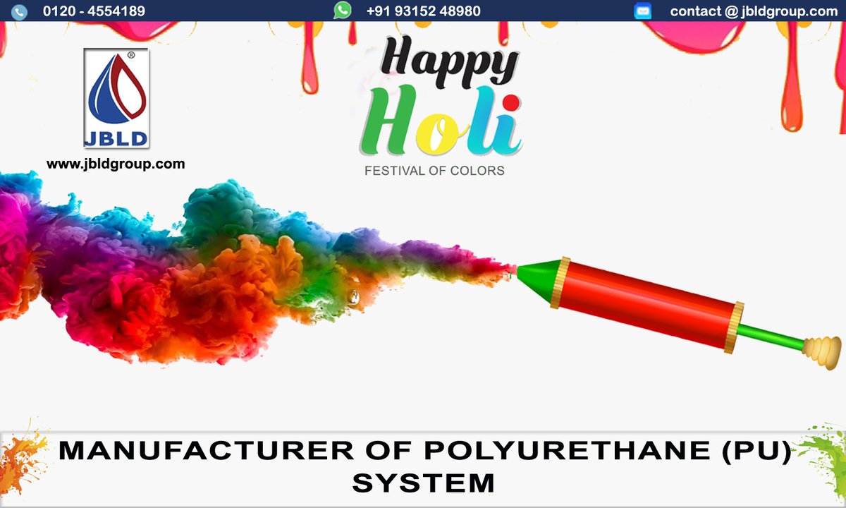 JBLD16's tweet photo. JBLD is a Delhi/NCR based chemical company , making Modified MDI, PU System , Polyol Blends and additives. https://t.co/y0pokCD7xE #होली #Holi  #Holi2021 #HappyHoli2021 @neeraj_jbld https://t.co/CZpmKZC4Pr