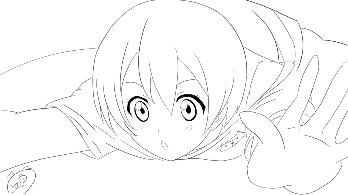 りれるの ペンタブ貰ったので練習でトレース 途中経過ですが ラブライブ 星空凛 イラスト初心者 イラスト練習中 絵描きさんと繫がりたい イラスト好きさんと繋がりたい