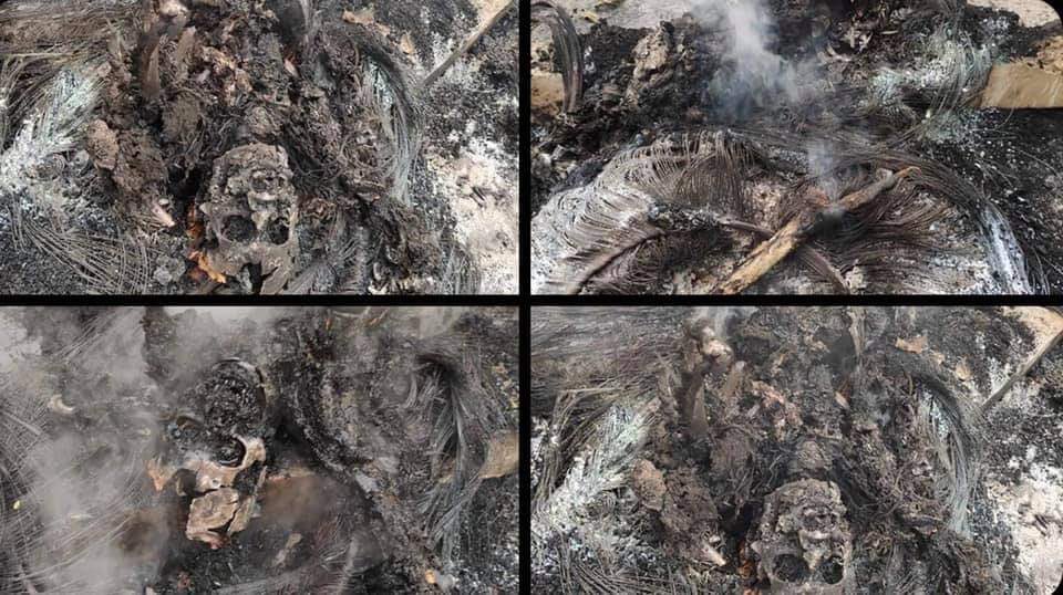 YanonePhue's tweet photo. The Burma terrorists armed forces abducted a man for snooping around their irruption. They then burnt him alive to death. The case was in the night of Mar. 27 in Street (19), Min Tae Ekin Ward, Mandalay.
JUNTA MASSACRE  #WhatsHappeningInMyanmar #Mar28Coup https://t.co/SWZAQpVSrS