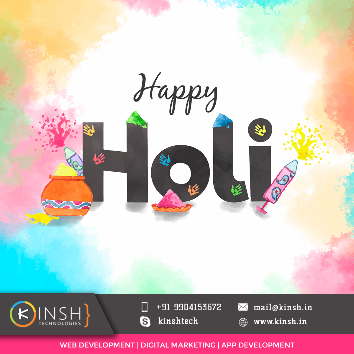 kinshtech's tweet photo. Let this day be a celebration of reunion, togetherness and love. Have a safe and happy holi!!

#happyholi #holi2021  #celebrations #joy #festivities https://t.co/lUmryaeuPU
