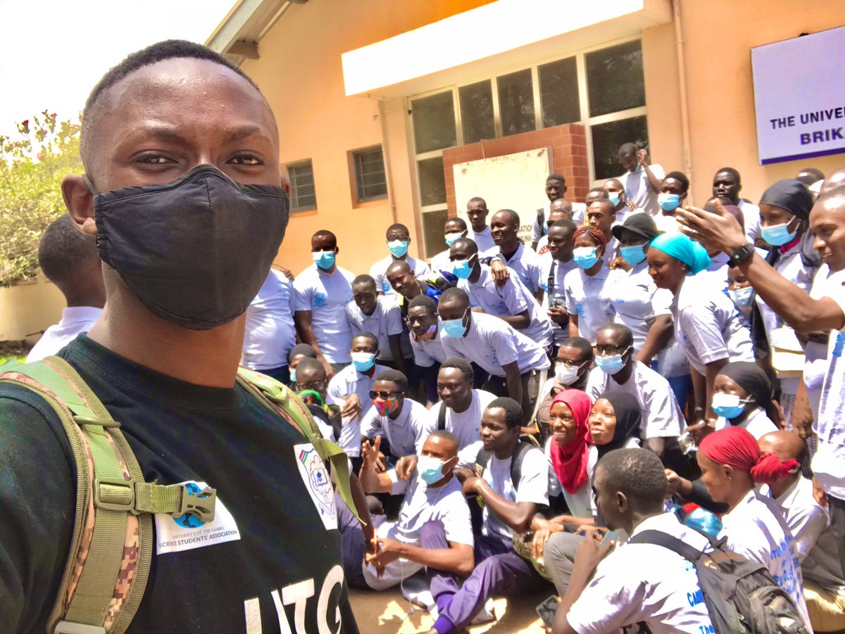 utgssa's tweet photo. UTG Science Students' Association - UTG SSA joined the rest of the university students in the attainment of the cleanup activity in Brikama to promote and support a hygienic learning environment in the midst of the pandemic. https://t.co/tFsQq5h38T