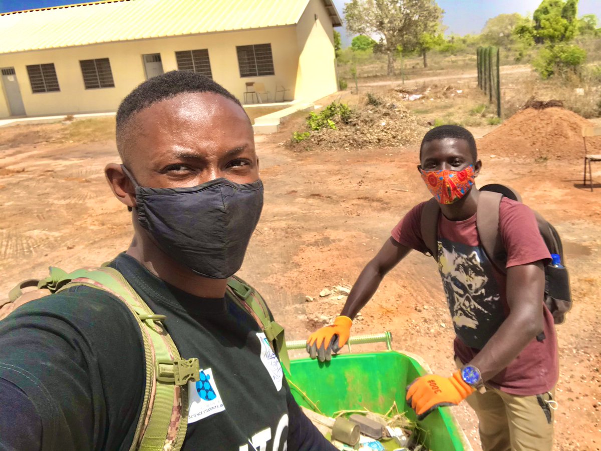 utgssa's tweet photo. UTG Science Students' Association - UTG SSA joined the rest of the university students in the attainment of the cleanup activity in Brikama to promote and support a hygienic learning environment in the midst of the pandemic. https://t.co/tFsQq5h38T