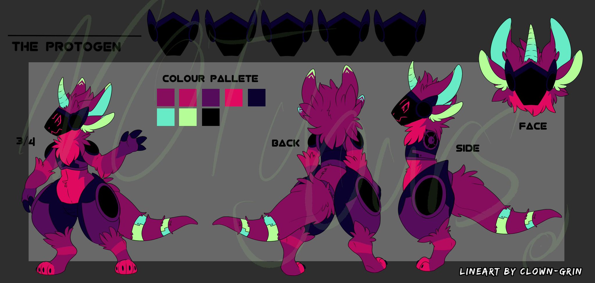 HALO inspired Protogen ref sheet for my partner 🤍 drawn by me ^^. : r/ protogen