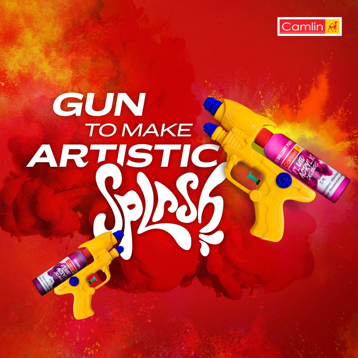 Camlin_Official's tweet photo. Make a splash, play with art! Grab Camlin's non-toxic colour range and celebrate a colourful and Happy Holi.

#Camlin #Camel #HappyHoli #Holi2021 #Colours #HoliColours https://t.co/QF2Jxv66nE