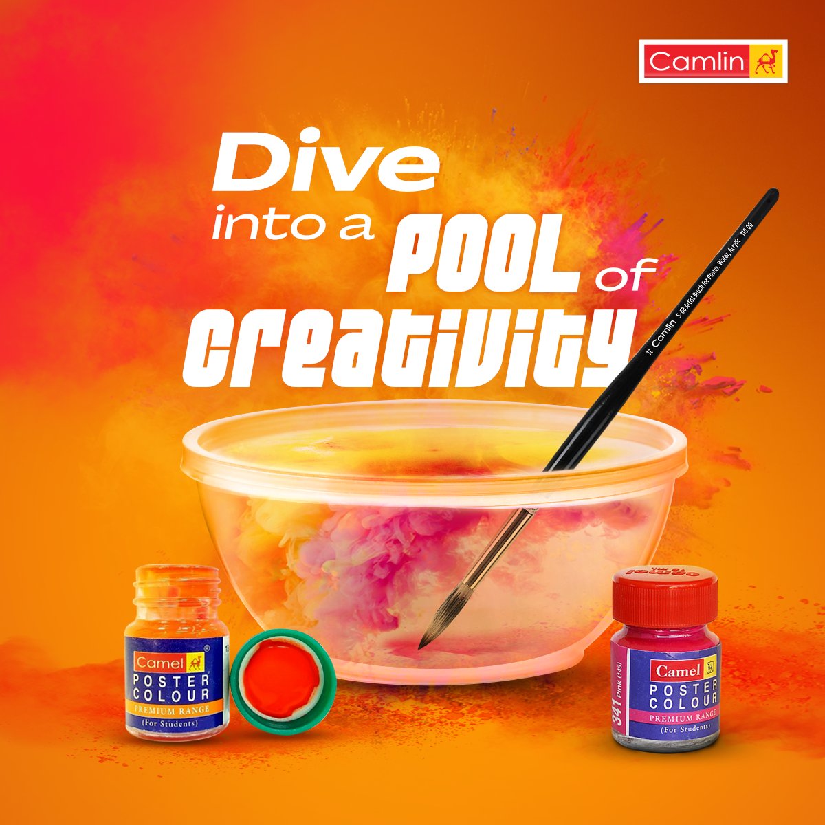 Camlin_Official's tweet photo. Make a splash, play with art! Grab Camlin's non-toxic colour range and celebrate a colourful and Happy Holi.

#Camlin #Camel #HappyHoli #Holi2021 #Colours #HoliColours https://t.co/QF2Jxv66nE