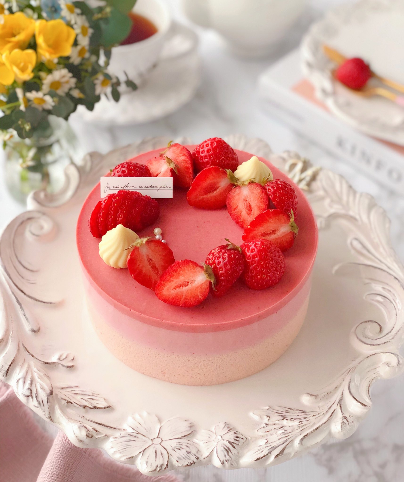 Moe いちごムースケーキ いちご感たっぷりで美味しい お菓子作り 手作りケーキ いちごムース コッタ T Co Mflahj0m2f Twitter