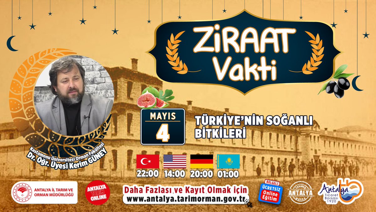 antalyailtarim's tweet photo. #ZiraatVakti

#Ramazan 4 Mayıs'ta

@kastamonuunv Dr.Öğretim Üyesi @KerimGuney ile

#Türkiye'nin #Soğanlı #Bitkileri

Kayıt;

https://t.co/4H6esA9gsW

#GelecekTarımda
#Geofitler

@gokhankaraca_ @alicandir @RHisarciklioglu @antalyaborsa  @ersinyazici1 @bekirpakdemirli @TCTarim https://t.co/7A14aV8WxD