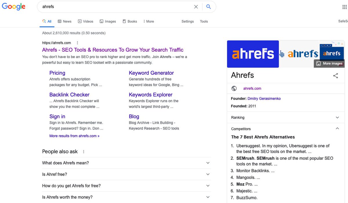 vladquant's tweet photo. Google is adding information about competitors to knowledge panels about businesses, while at the same time surveying business if they would pay to have that removed.

Incredible example of product "ingenuity" optimized for short term profit, just because you can. https://t.co/DodOWb2HXR