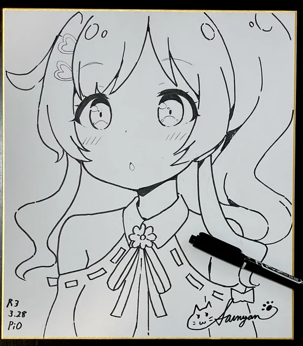 桃山さんの色紙描きましたので提出いたしました〜 