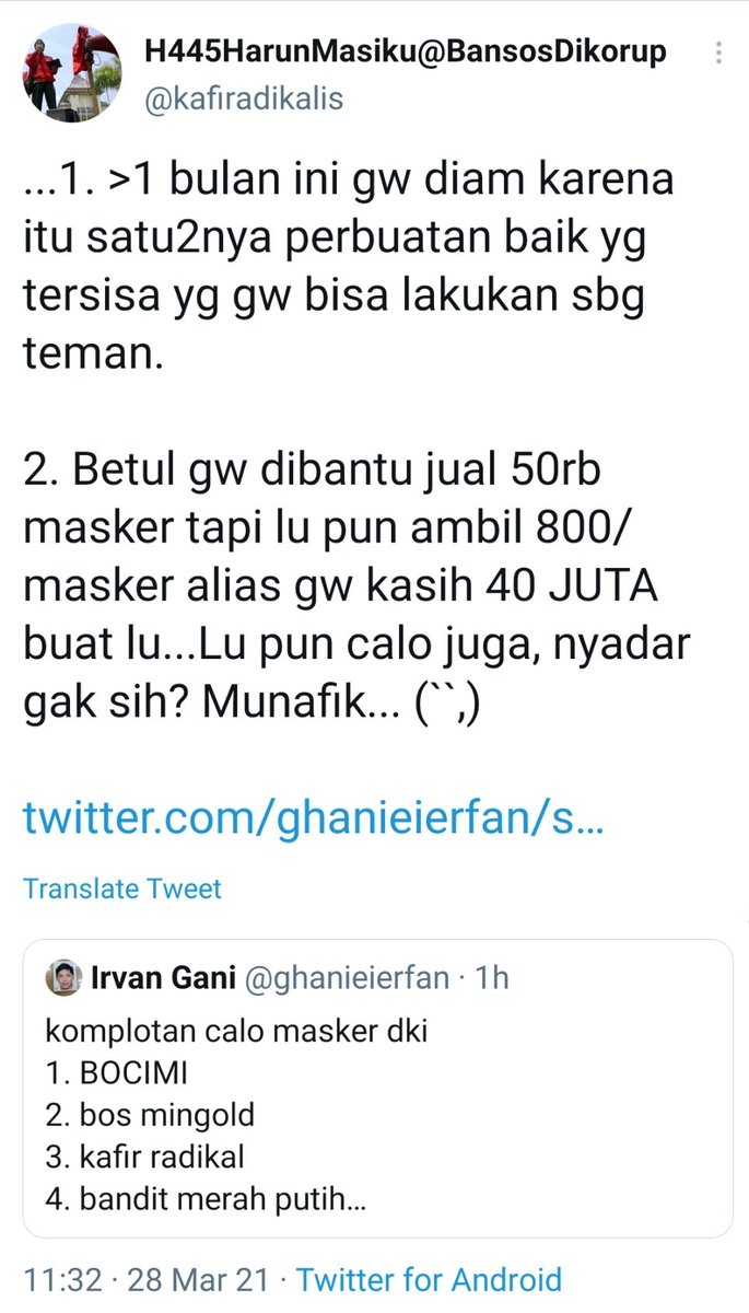 99Cintaindo's tweet photo. Ribut dana sumbangan KM50, berujung pada saling buka borok pengadaan masker di Pemrov @DKIJakarta 

From this                    To this https://t.co/6O1tLO0C3h