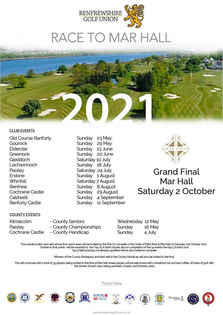 Gleddoch Golf Club (@gleddochgolf) on Twitter photo ⛳️| Race to Mar Hall
Gleddoch are delighted to have our Gents Open on Saturday 10th July be a part of the 2021 RGU Race to Mar Hall.
You can book your slot today via the <a href="/ScottishGolf/">Scottish Golf</a> App. 📱🏌️♂️ ⛳️| Race to Mar Hall
Gleddoch are delighted to have our Gents Open on Saturday 10th July be a part of the 2021 RGU Race to Mar Hall.
You can book your slot today via the <a href="/ScottishGolf/">Scottish Golf</a> App. 📱🏌️♂️