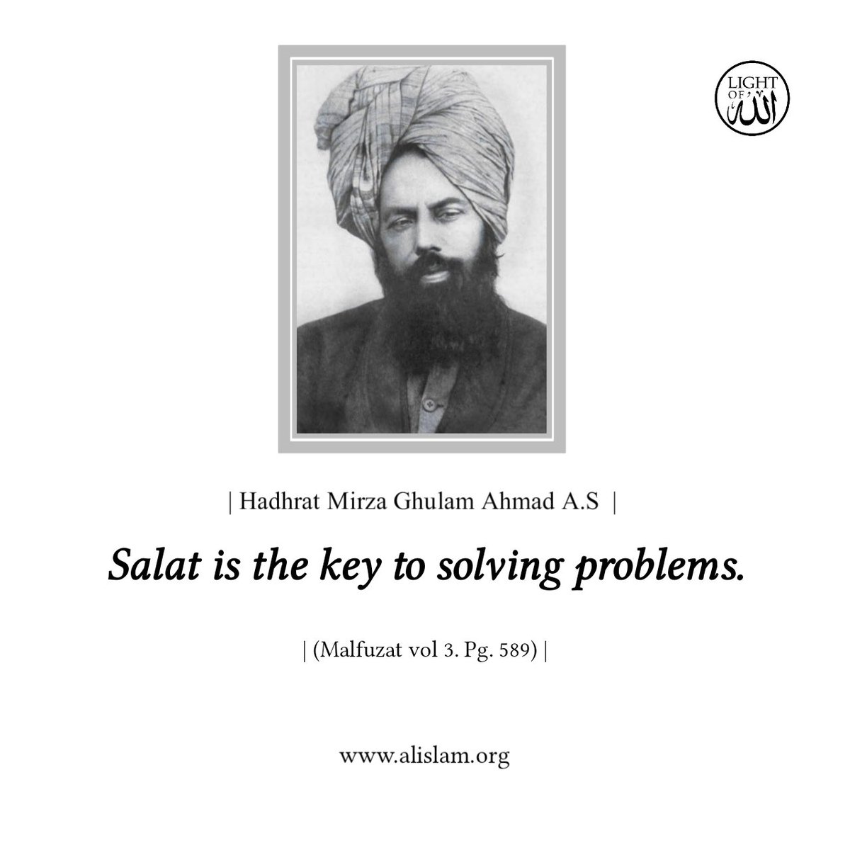 LightofAllah_'s tweet photo. Salat is the key to solving problems.

-The Promised Messiah AS 💫
Malfuzat vol 3. Pg. 589

https://t.co/12BvW8tO75 https://t.co/nK4Aa7zXB3