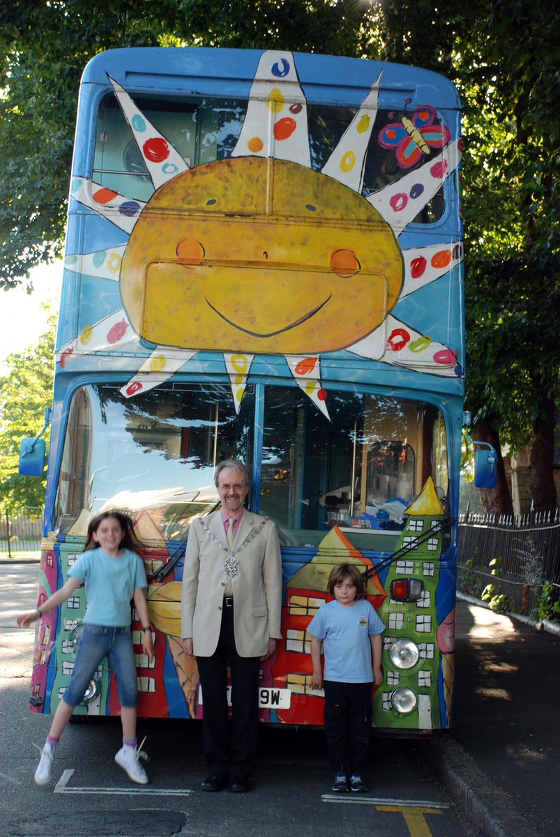 HackneyPlaybus's tweet photo. How about the Ocean Bus? Pictured here with Cllr Ian Rathbone when he was Speaker of Hackney in 2008, the Ocean Bus sadly wasn't with us for very long. But what a beauty it was! π #playbus #oceanbus #hackneyplaybus https://t.co/06FTXcNDwI