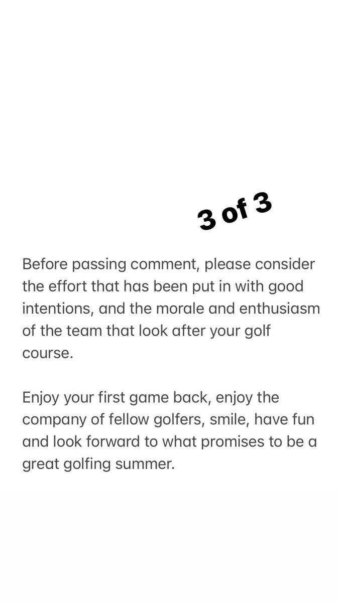 I can’t wait to get back golfing from tomorrow.
If you have a moment, here are some of my thoughts around the return of golf in England.