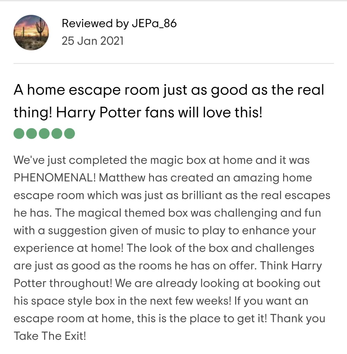 HullTakeTheExit's tweet photo. ✨ Awesome reviews for #MagicCase ✨ #TakeTheExit home :
https://t.co/EONjY8qjVm
#escaperoom #hull https://t.co/3jgdXSobFy