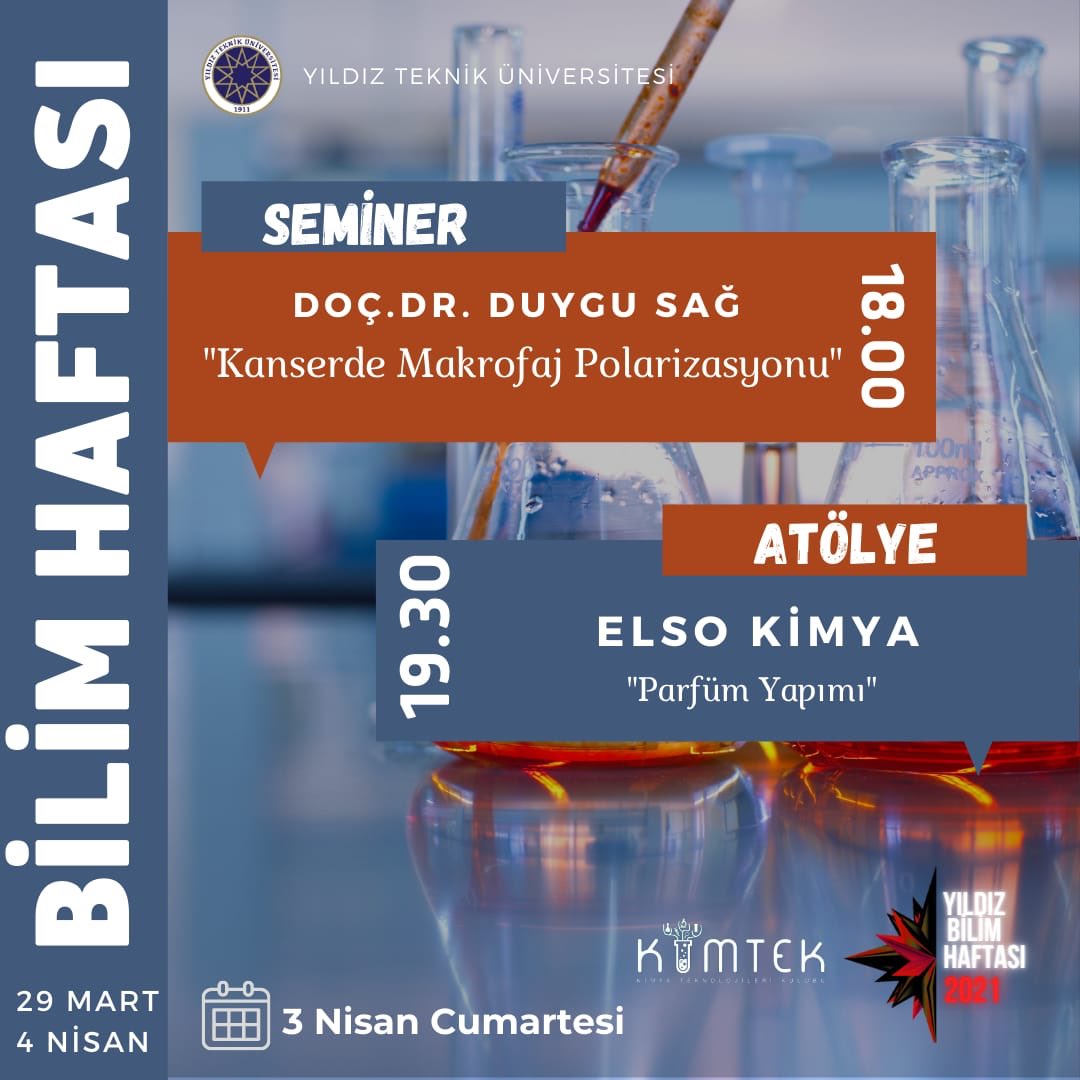 Bu yıl okulumuzun bünyesinde yer alan <a href="/ytubmk/">Bilim ve Matematik</a> <a href="/ytuphysics/">YTÜ Fizik Kulübü</a> @ytufelsefetoplulugu @ytuast <a href="/yildizteknikpdk/">Yıldız Teknik PDK</a> @bilimofisi kulüp ve topluluklarıyla ortak bir şekilde  düzenlemiş olduğumuz “BİLİM HAFTASI” etkinliğimizde 03 Nisan Cumartesi günü programımız açıklandı! 💫